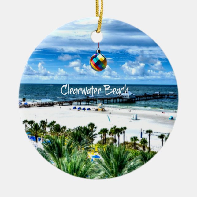 Schöner Strand von Clearwater, Florida Keramik Ornament (Vorne)