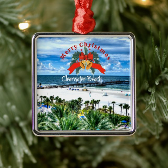 Schöner Strand von Clearwater, Florida Ornament Aus Metall (Baum)
