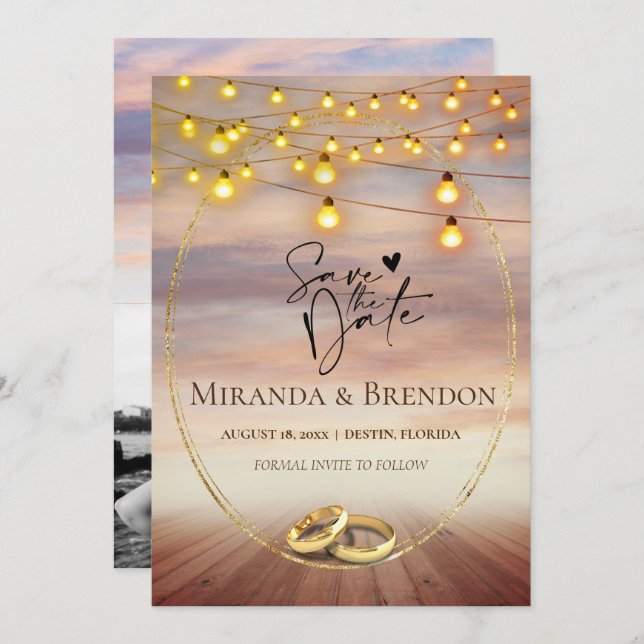 Schöner Strand von Florida, hell und Ihr Bild I Einladung (Vorne/Hinten)