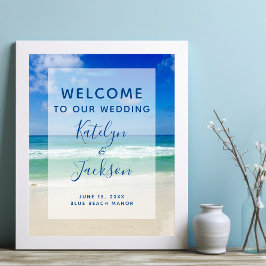 Schöner Strand Willkommen in unserem Hochzeitspost Poster