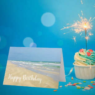 Schöner Strand zum Geburtstag glücklich Karte