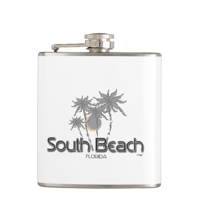 Schöner Südstrand, Florida Flachmann (Vorderseite)