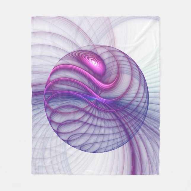 Schöner Swing Moderne Abstrakte Fractal Art Pink Fleecedecke (Vorderseite)