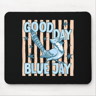 Schöner Tag Blauhäher Süß Retro-Vogel-Grafik Zurüc Mousepad