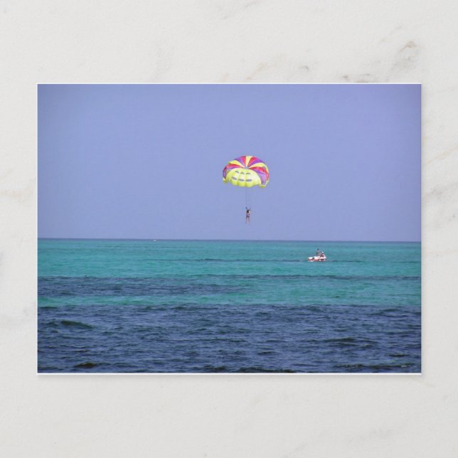 Schöner Tag für Parasailing Postkarte (Vorderseite)