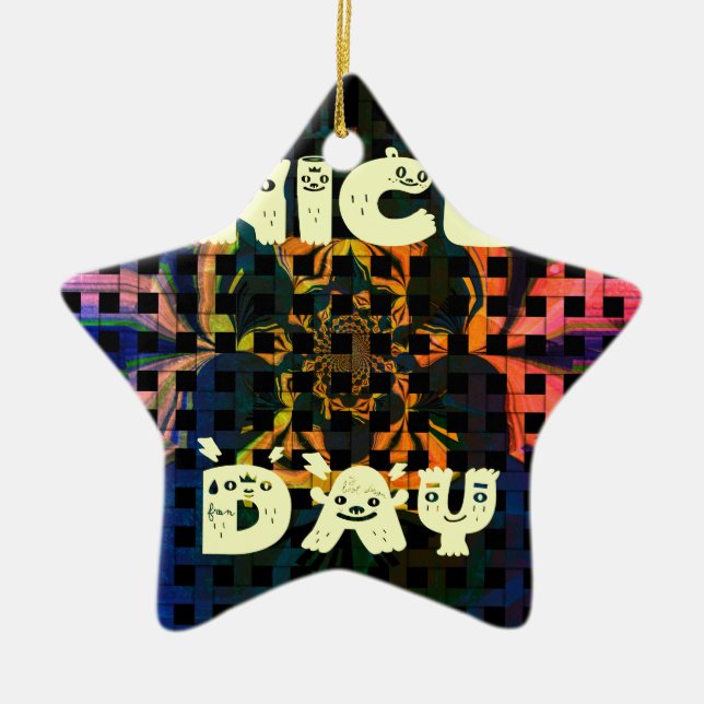 schöner Tag Keramik Ornament (Vorne)