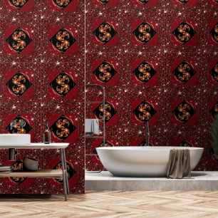 "Schöner Tag" Luxustapete: Roter Wirbel-Fraktal En Tapete