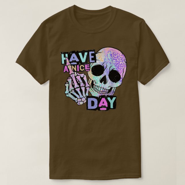 Schöner Tag Skull Skelett Hand T - Shirt (Design vorne)