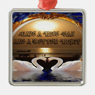 Schöner Tag und eine schöne Nacht.silber Ornament Aus Metall