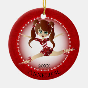 Schöner Tanz Red Ballerina Keramik Ornament