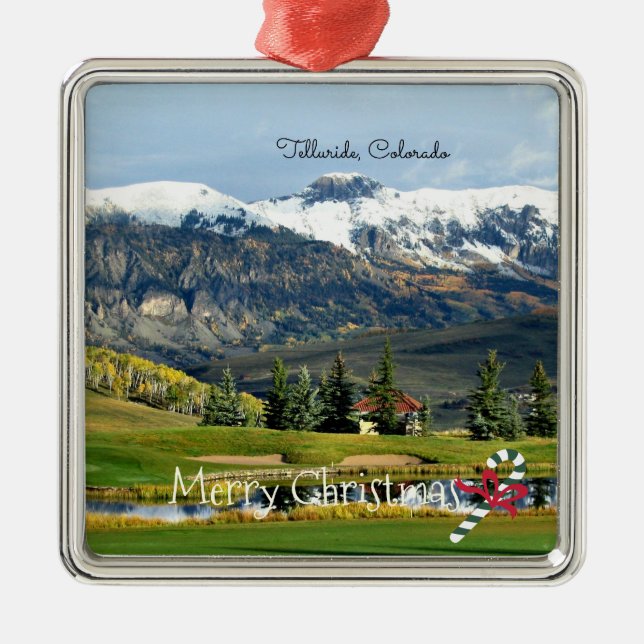 Schöner Telluride, Colorado, frohe Weihnachten Ornament Aus Metall (Vorne)