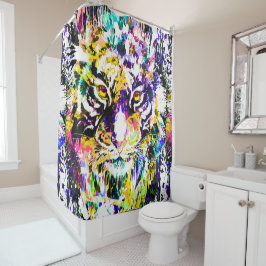 Schöner Tiger-Duschvorhang | Farbiger Tiger Duschvorhang