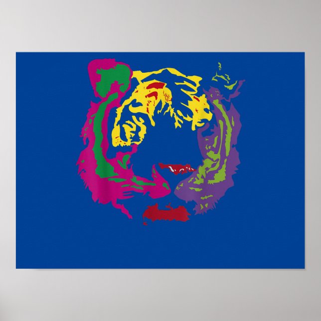 Schöner Tiger Face Rasta Colors Style Poster (Vorne)