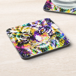 Schöner Tiger-Untersetzer | Farbige Tiger-Unterset Getränkeuntersetzer
