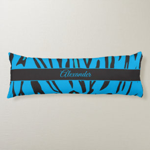 Schöner Tigerdruck in Blau und Schwarz Seitenschläferkissen