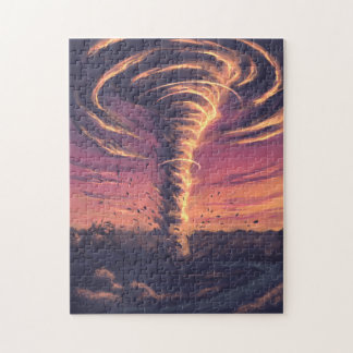 Schöner Tornado bei Sonnenuntergang Puzzle