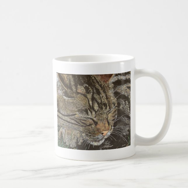 Schöner Träumer (Schlafen Tabby) Tasse (Rechts)