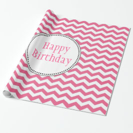 schöner, trendiger, klassisch rosa Zickzack Geburt Geschenkpapier