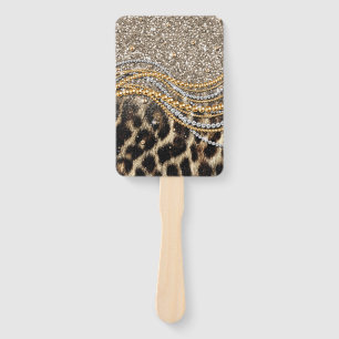 Schöner trendiger Leopard-Faux-Tierdruck Fächer