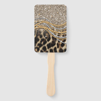 Schöner trendiger Leopard-Faux-Tierdruck Fächer