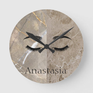 Schöner trendy Marmor, Augen Runde Wanduhr