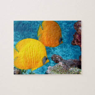 Schöner tropischer Fisch auf Korallen Puzzle