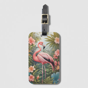 Schöner tropischer Flamingo Bird Gepäckanhänger