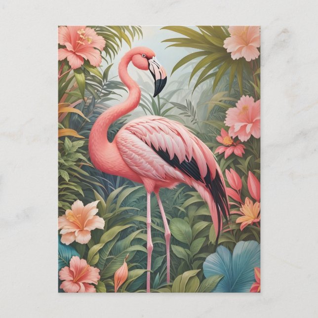 Schöner tropischer Flamingo Bird Postkarte (Vorderseite)