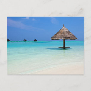Schöner tropischer Strand auf den Malediven Postkarte