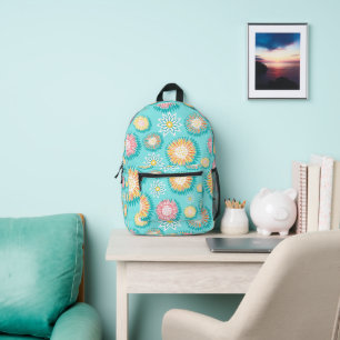 Schöner türkisfarbener Rucksack, einer von der Art Bedruckter Rucksack