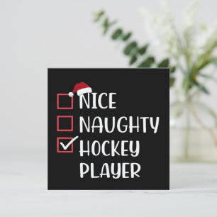 Schöner Unartiger Hockeyspieler Sportliebhaber Wei Feiertagskarte