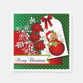 Schöner und Fun Frohe Weihnachtsbär Serviette