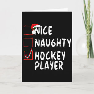 Schöner Ungezogener Hockeyspieler Weihnachten Sant Karte