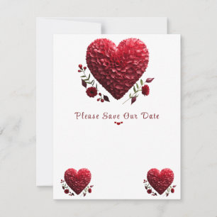 Schöner Valentinstag  Blütenblätter Herzen Save The Date