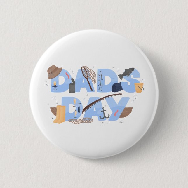 Schöner Vatertag für Angelfreunde Button (Vorderseite)
