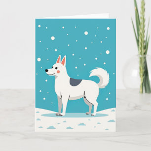 Schöner Vatertag Winter Hund Karte