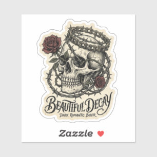 Schöner Verfall Dunkle Romantik Biker Totenkopf Ro Aufkleber