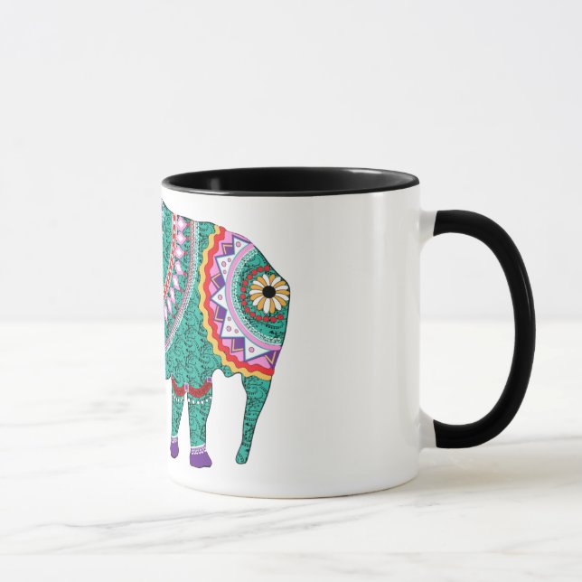 Schöner Verzierter Elefant Tasse (Rechts)