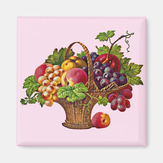 schöner Viktorianischer Obstkorb Magnet (Vorne)