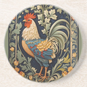 Schöner Vintage-Hahn, inspiriert von William Morri Getränkeuntersetzer