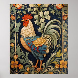 Schöner Vintage-Hahn, inspiriert von William Morri Poster