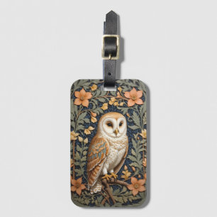 Schöner Vintager Barn Owl William Morris Inspirier Gepäckanhänger