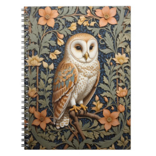 Schöner Vintager Barn Owl William Morris Inspirier Notizblock
