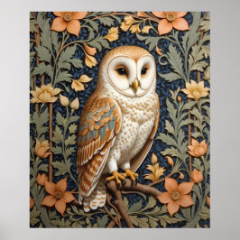 Schöner Vintager Barn Owl William Morris Inspirier Poster