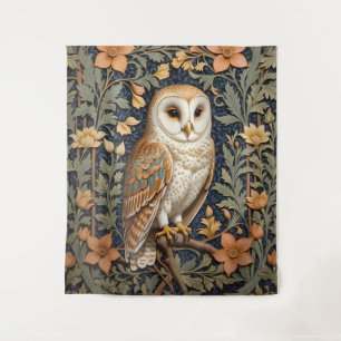 Schöner Vintager Barn Owl William Morris Inspirier Wandteppich