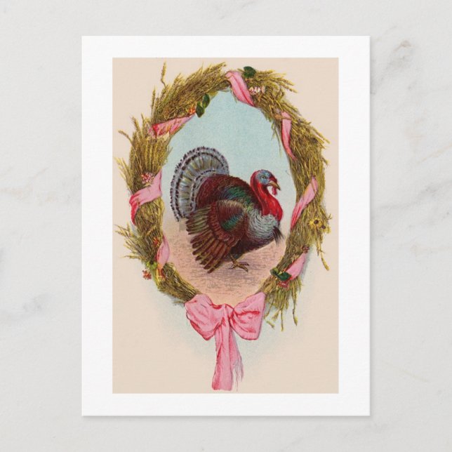 Schöner Vintager Erntedank Postkarte (Vorderseite)