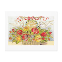 Schöner Vintager Korb mit Doves & Rose