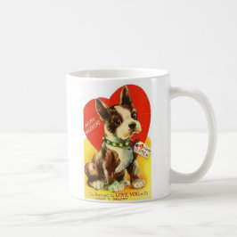 Schöner Vintager Valentine-Boston-Terrier-Welpe Tasse