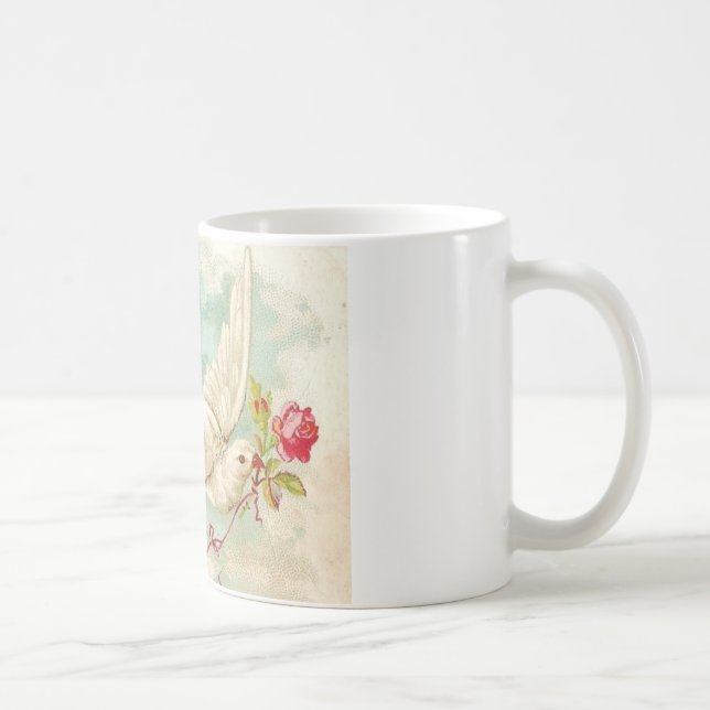 SCHÖNER Vintager Viktorianischer Taubenbrief Kaffeetasse (Rechts)