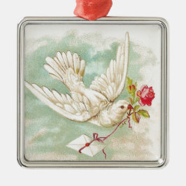 SCHÖNER Vintager Viktorianischer Taubenbrief Ornament Aus Metall